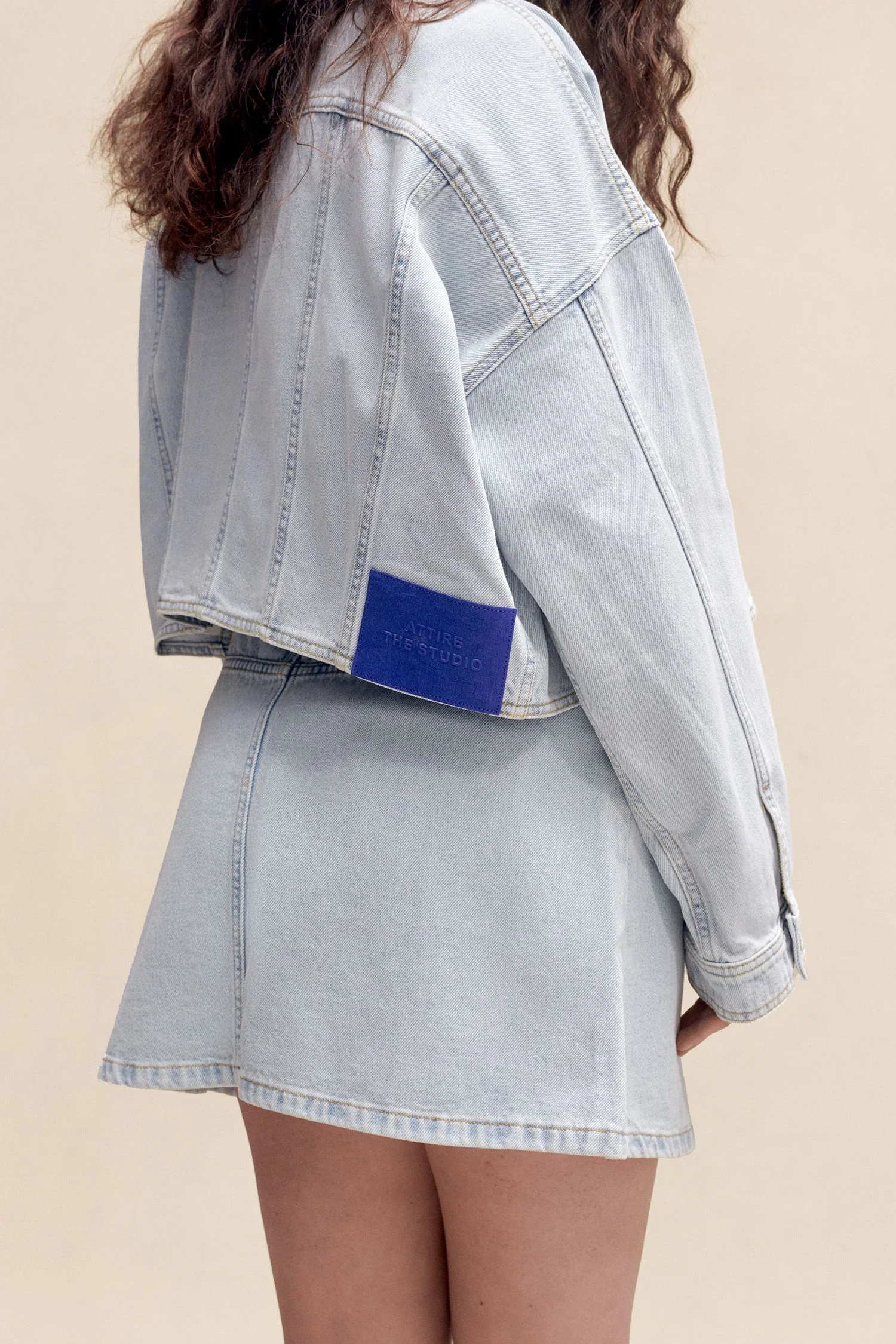 Eliza Oxford Denim Skirt Light Blue - Image 4