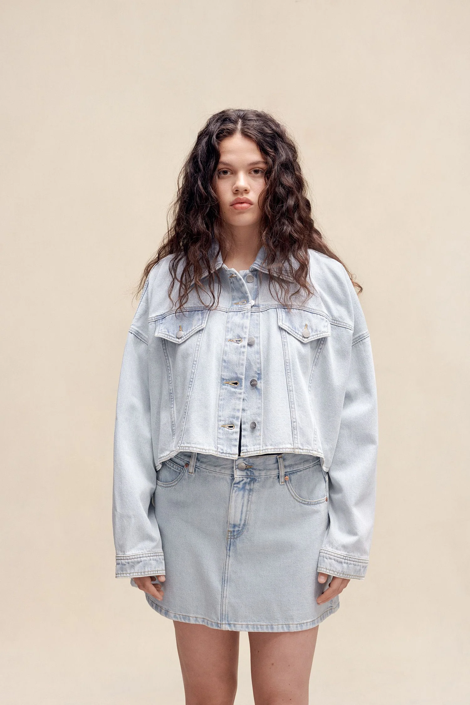 Eliza Oxford Denim Skirt Light Blue - Image 5